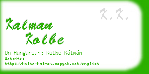kalman kolbe business card
